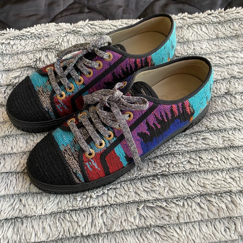 CHANEL lace up flat shoes
